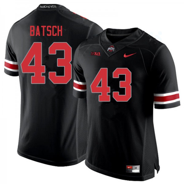 Ohio State Buckeyes #43 Ryan Batsch Men Alumni Jersey Blackout